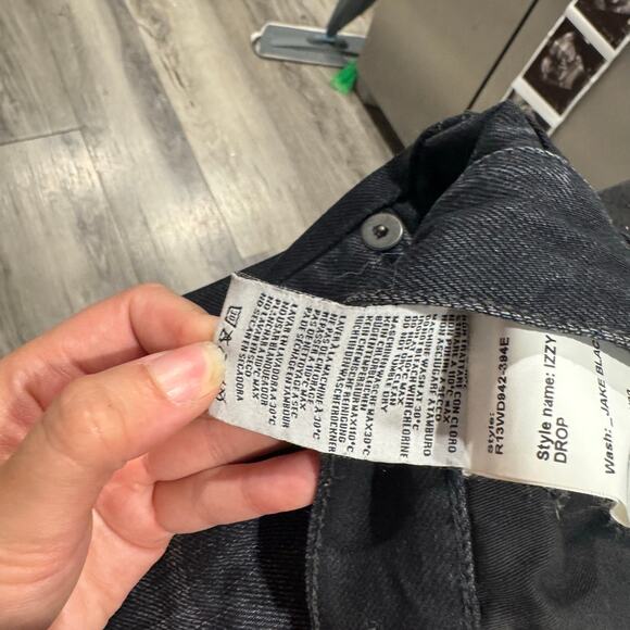 R13 Izzy Drop Crotch Jake Black Wash Loose Jean Size 27” EUC - Picture 11 of 11